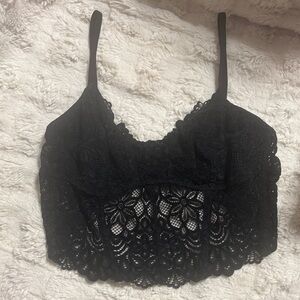 Black Lace Crop Top